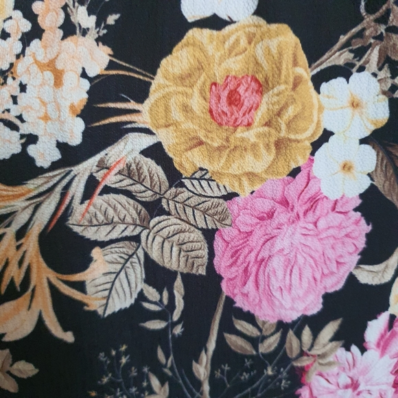 Decjuba Black Floral Maxi Dress Long Sleeve Oversized Size 10 - Picture 3 of 13